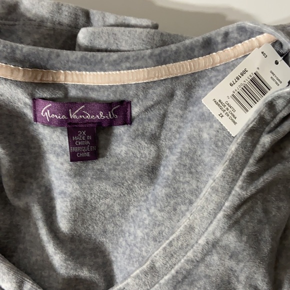 Gloria Vanderbilt Pajamas Sweater Gray Crewneck 2X - Picture 3 of 9